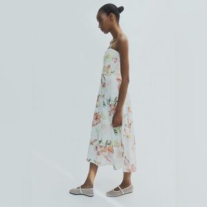 H&M Linen Blend Bandeau Dress